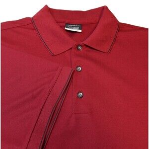 Nike Golf Polo Shirt Mens Sz Medium Burgundy Fit Dry Knit Swoosh Performance